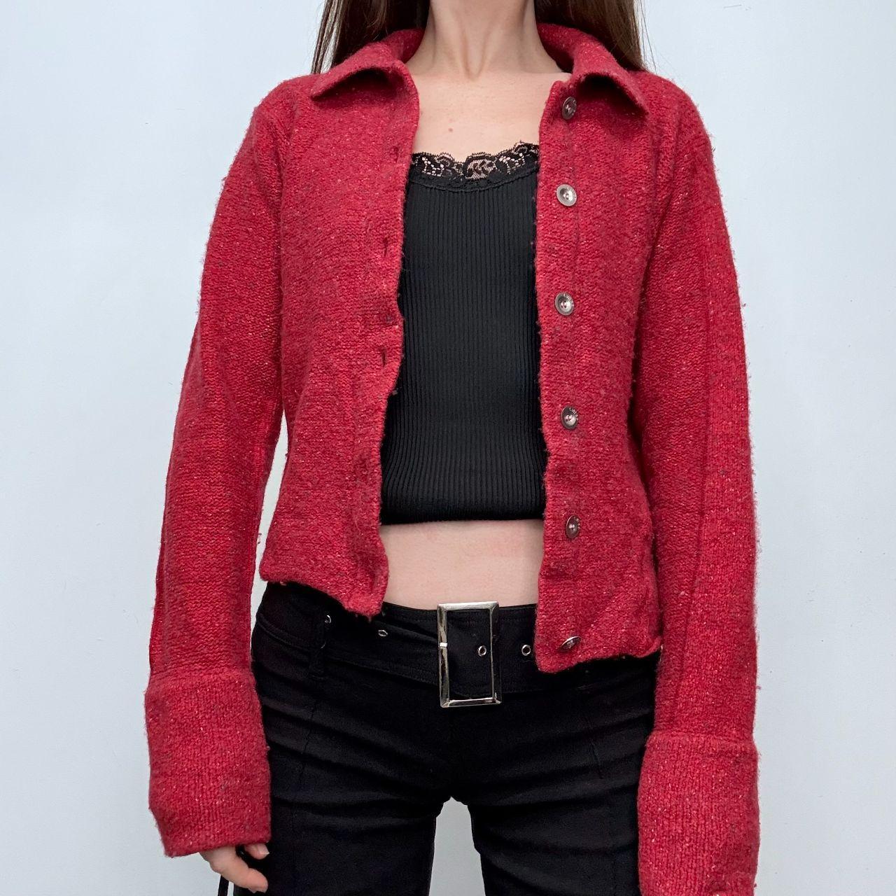 Red tab Levi engineered cut cardigan