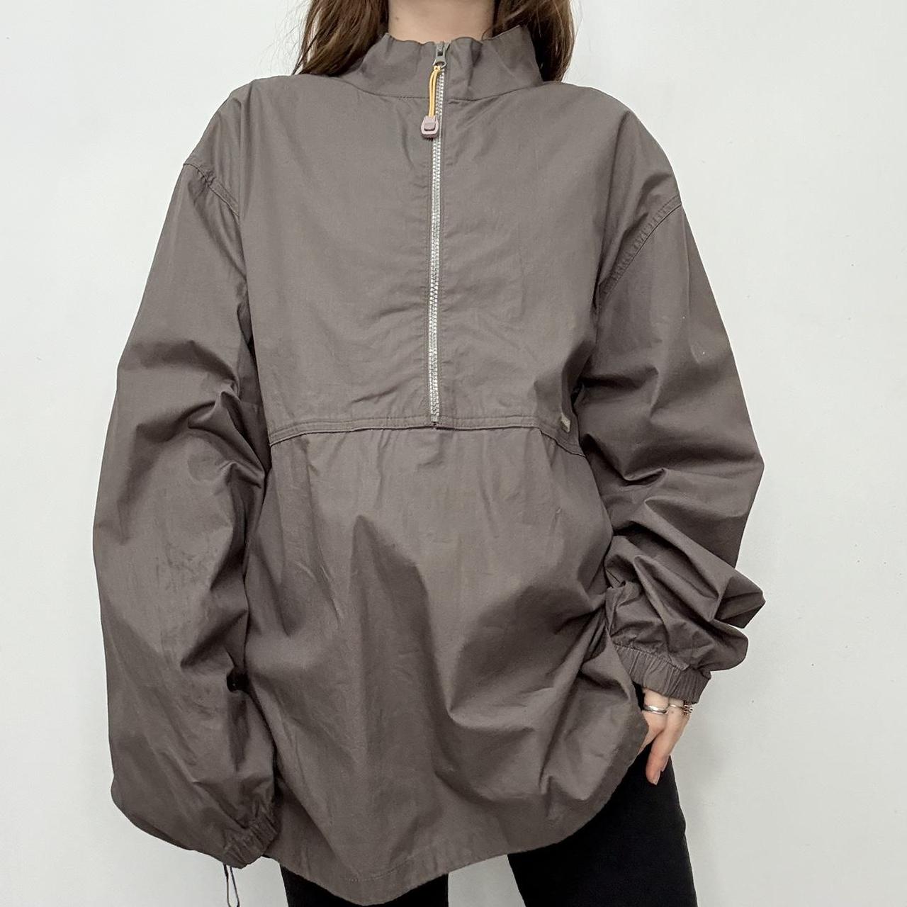 Brown oversized vintage reebok windbraker