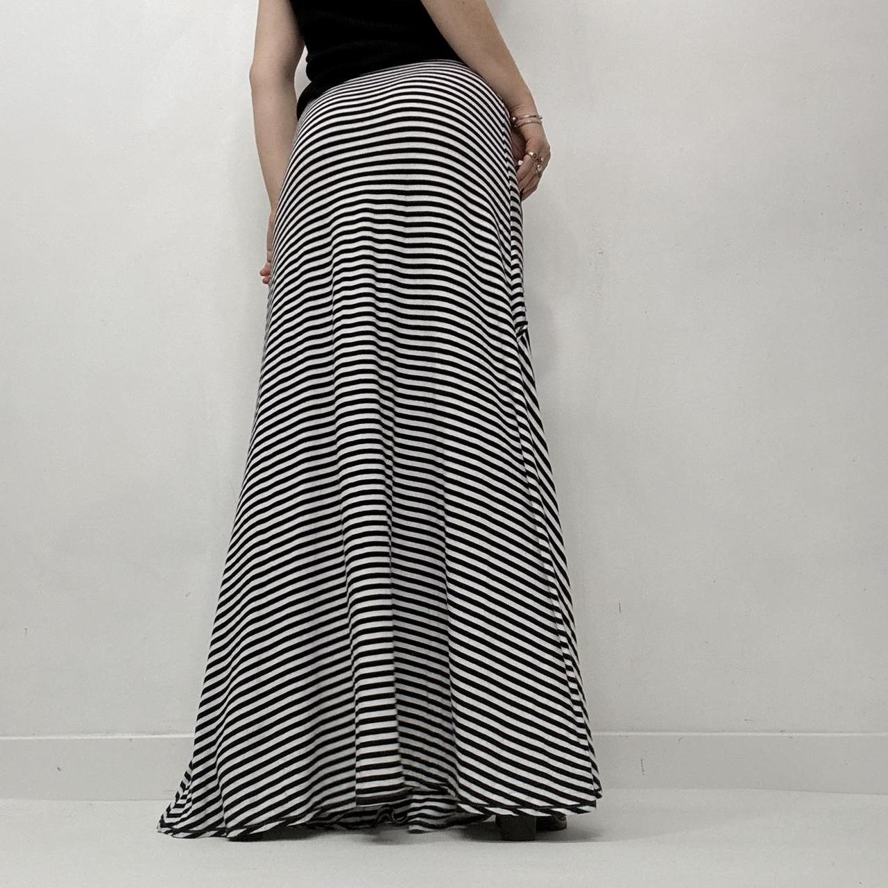 Striped jersey maxi skirt