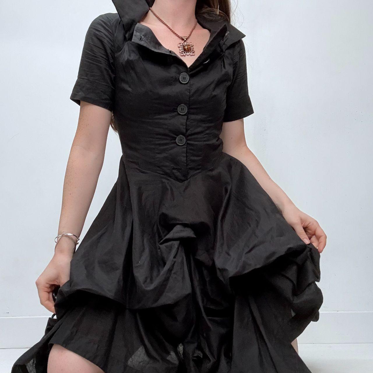 Black puff allsaints grunge dress