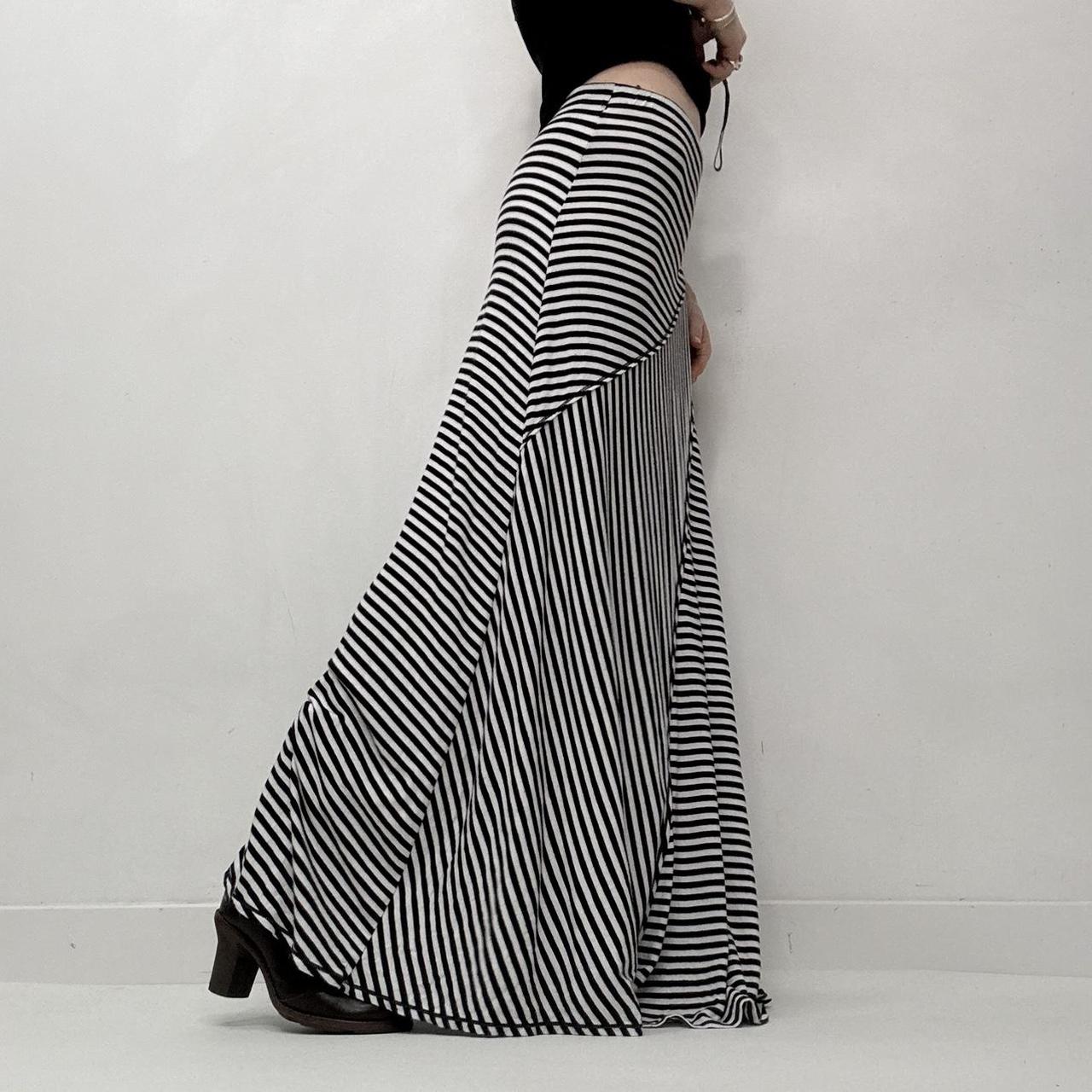 Striped jersey maxi skirt