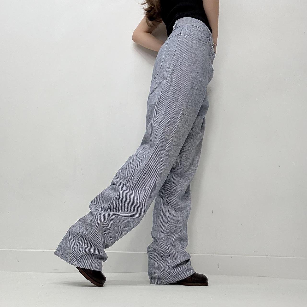 Slouchy baggy pinstripe jeans