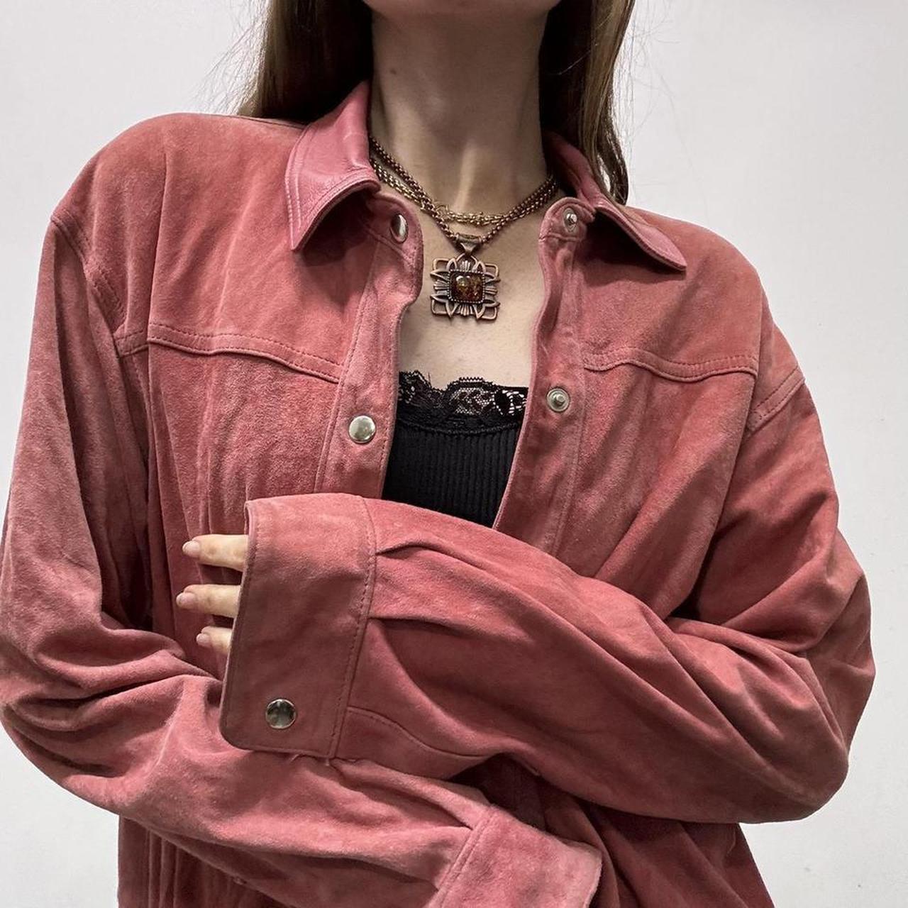 Slouchy pink suede jacket