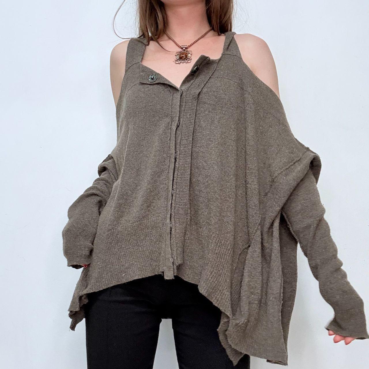 Brown cut-out slouchy allsaints jumper