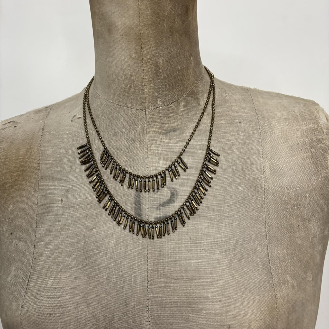 Gold layered chain boho chic necklace