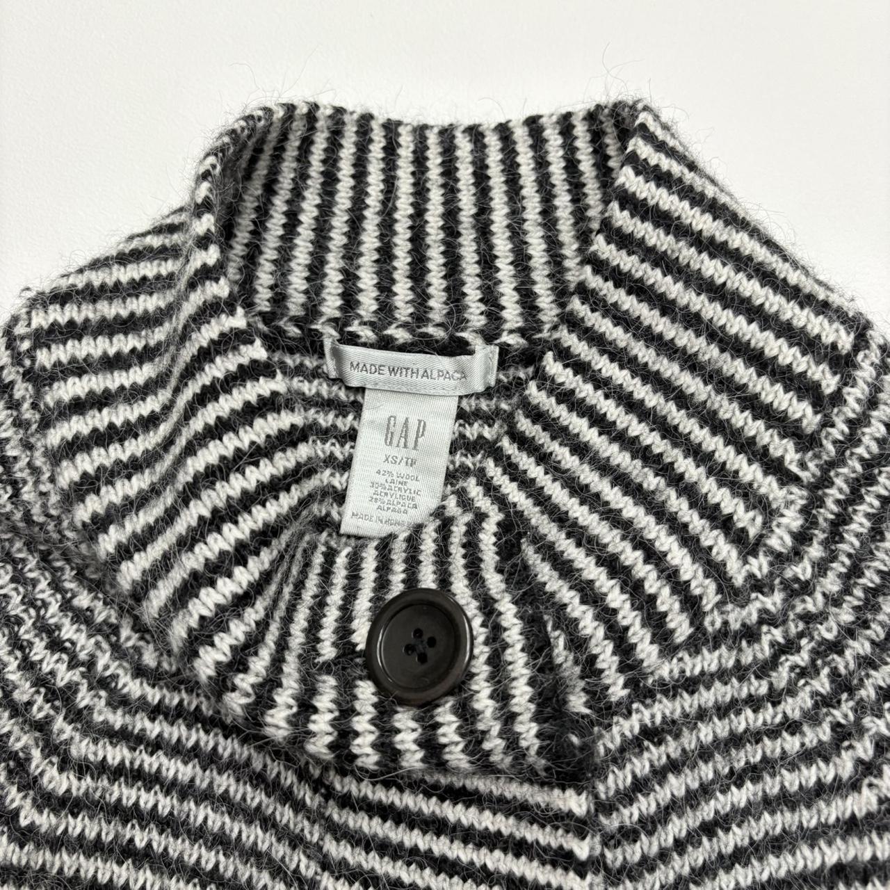 Striped knit wool pea coat sweater