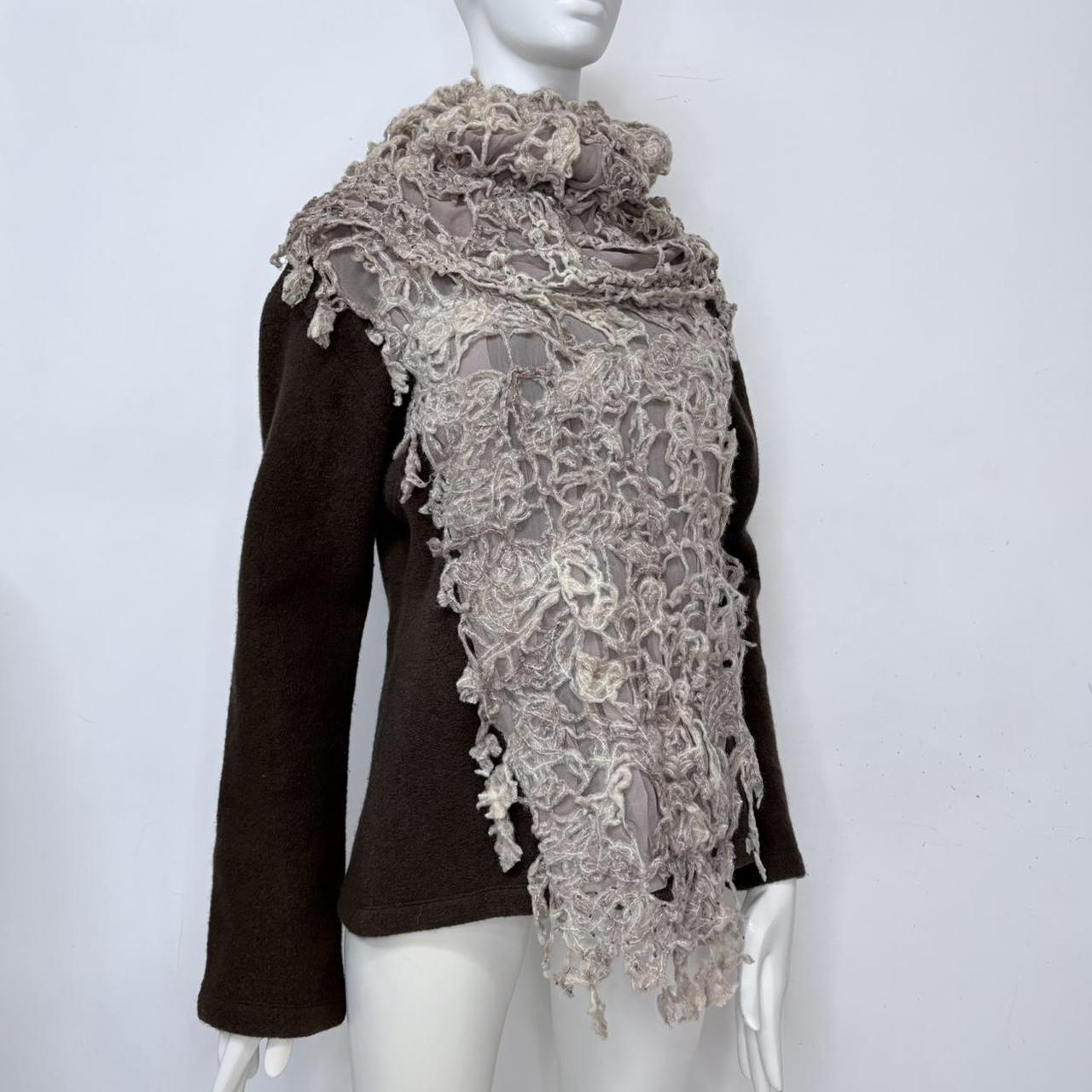 Distressed flared wool cashe jumper