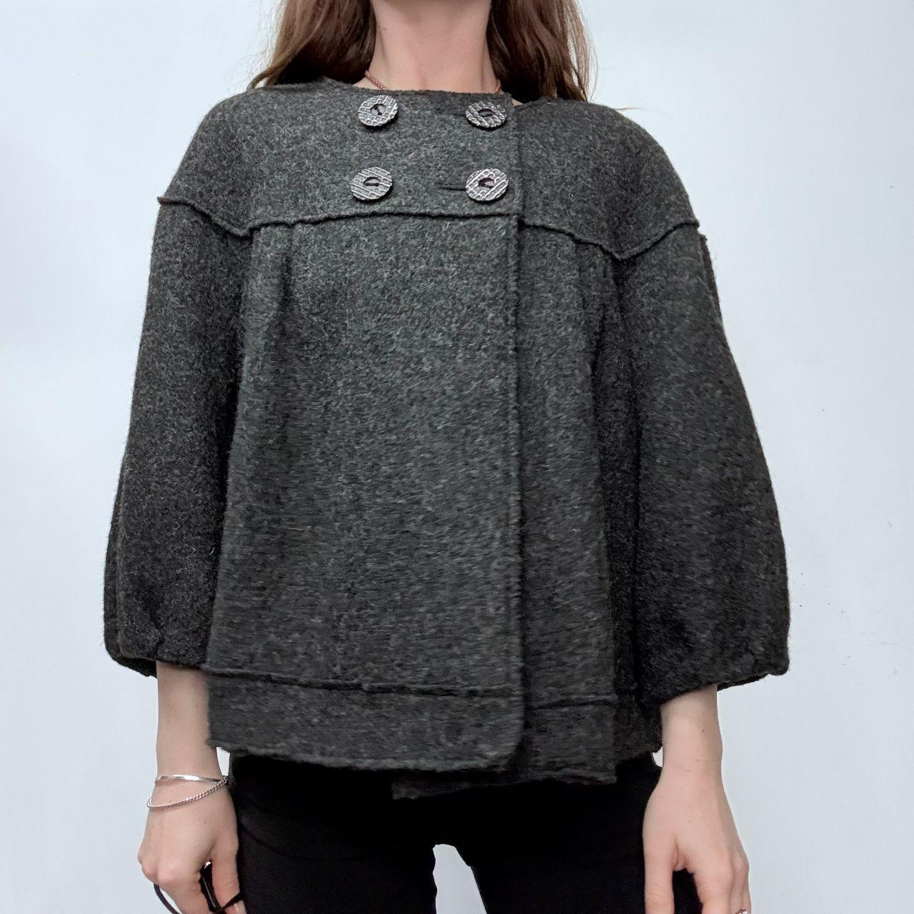 Grey wool puff peacoat