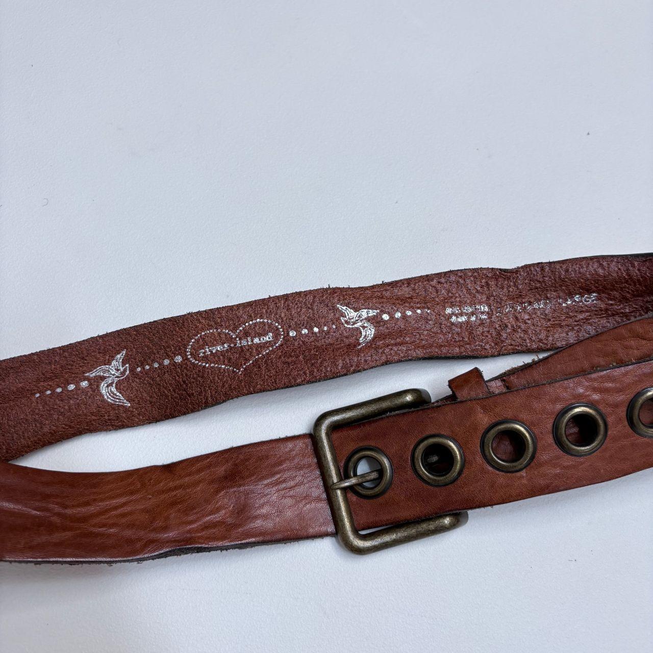 Brown chunky eyelet belt