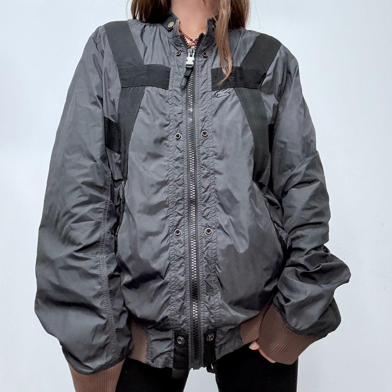 Black oversized utlity Diesel bomber jacket