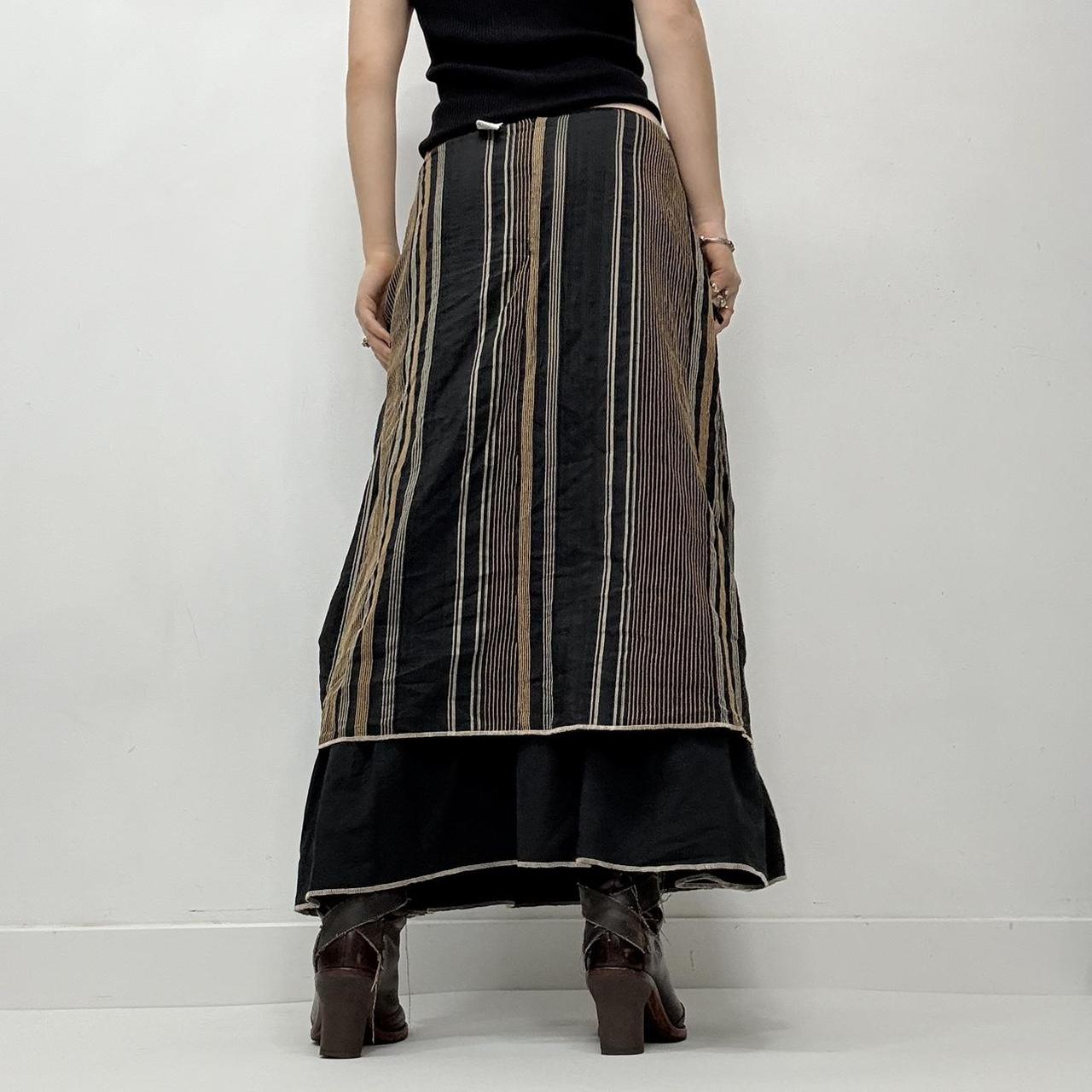 Pinstripe layered aline maxi skirt