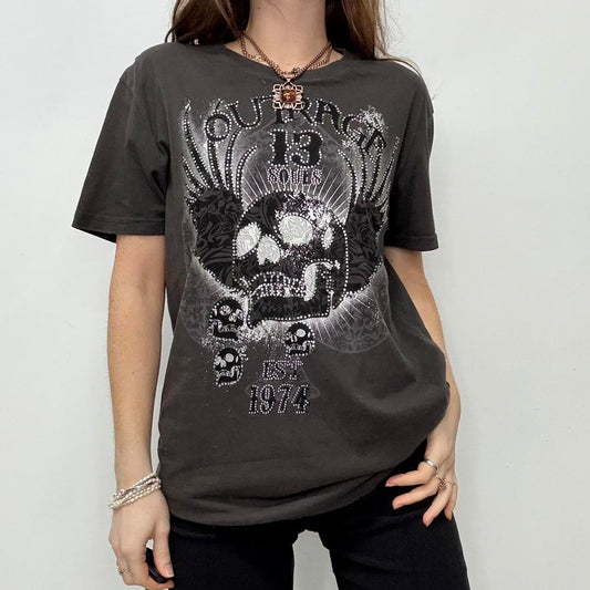 Studded graphic grunge t-shirt