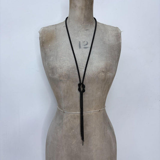 Long black chain necklace