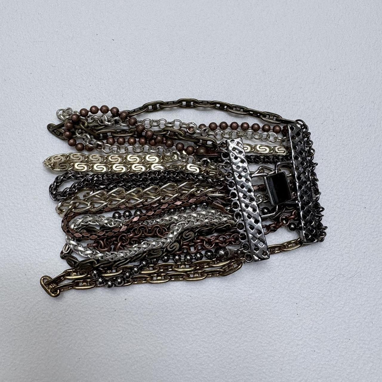 Vintage Layered zip chain bangle stack