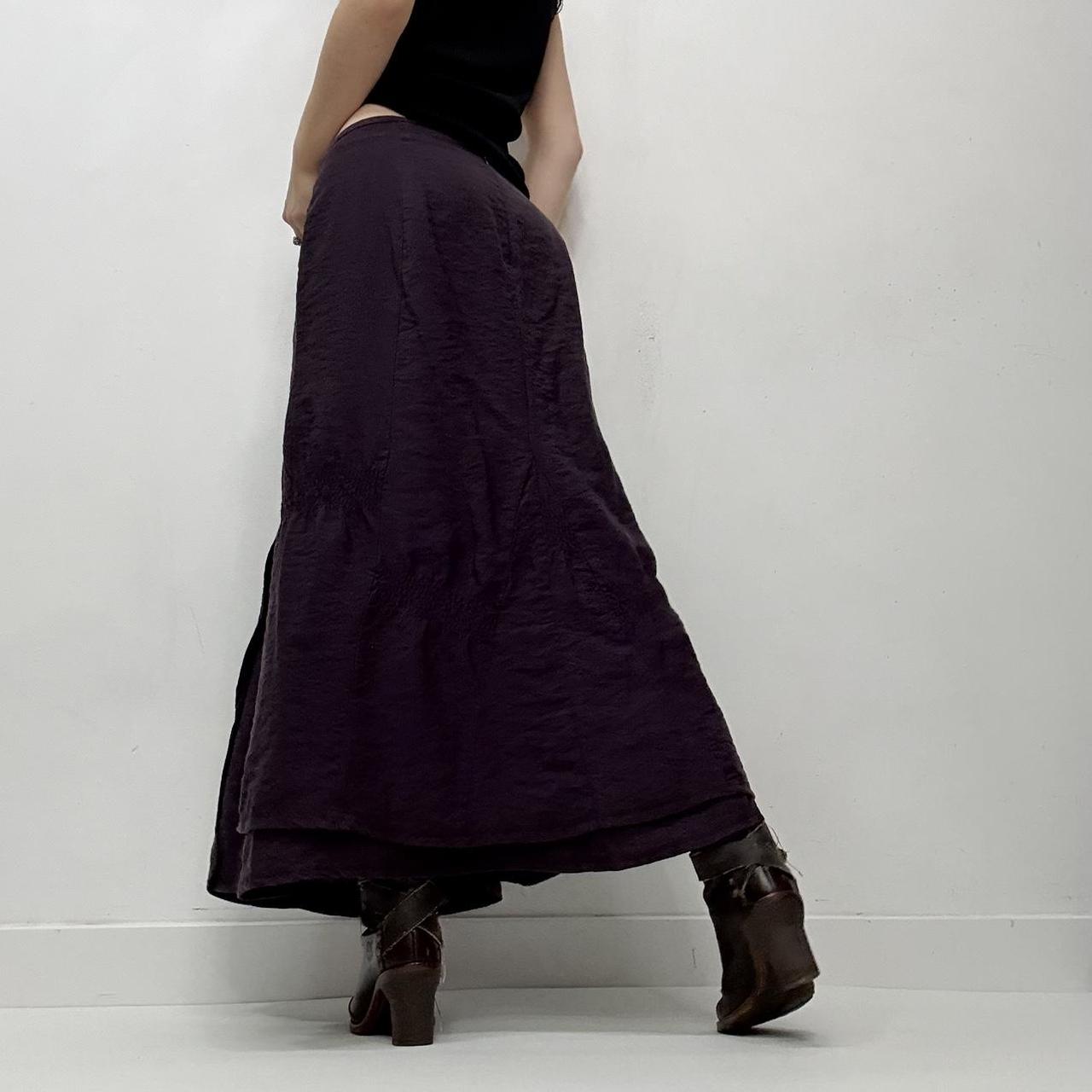 Cinched purple maxi skirt
