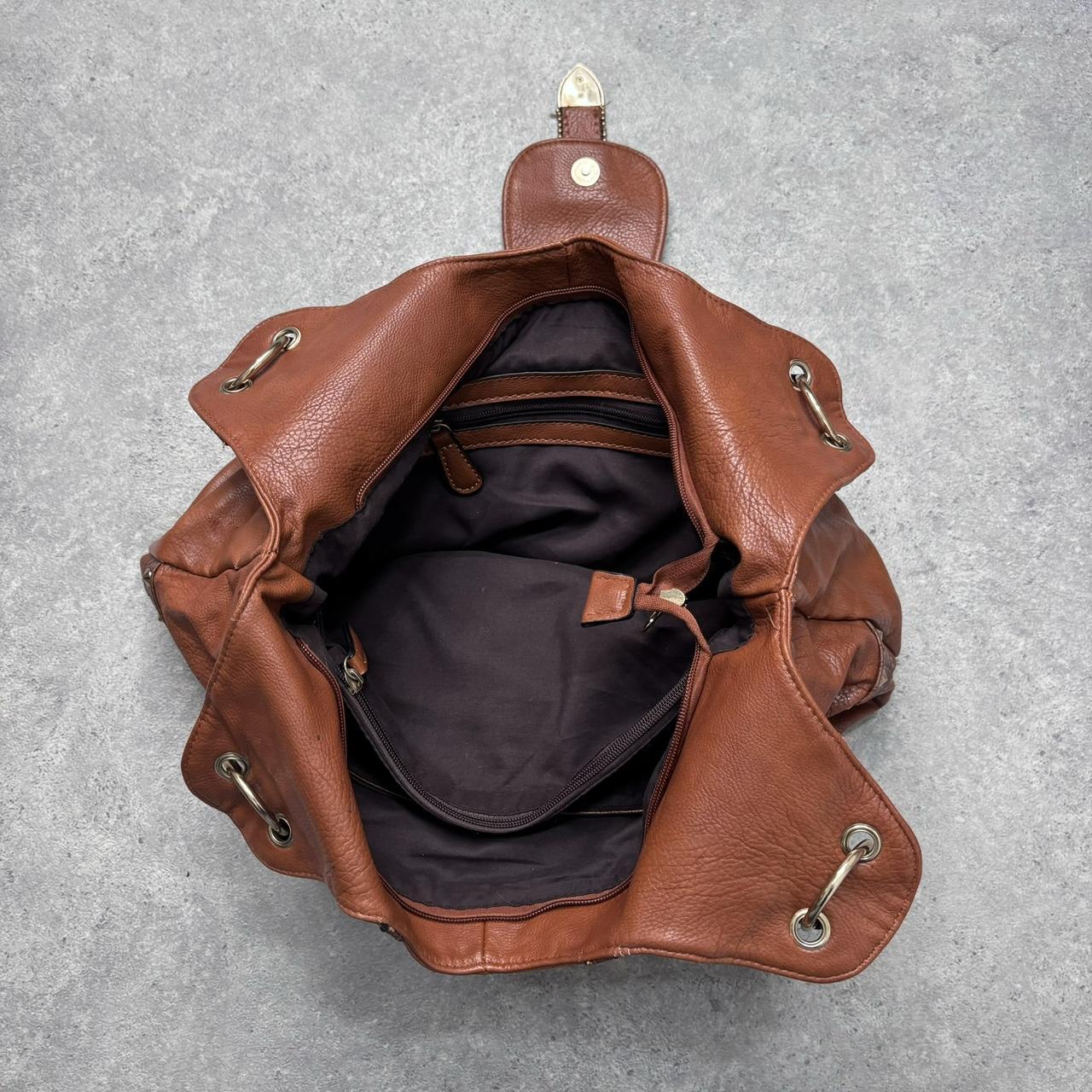 Tan studded western shoulder bag