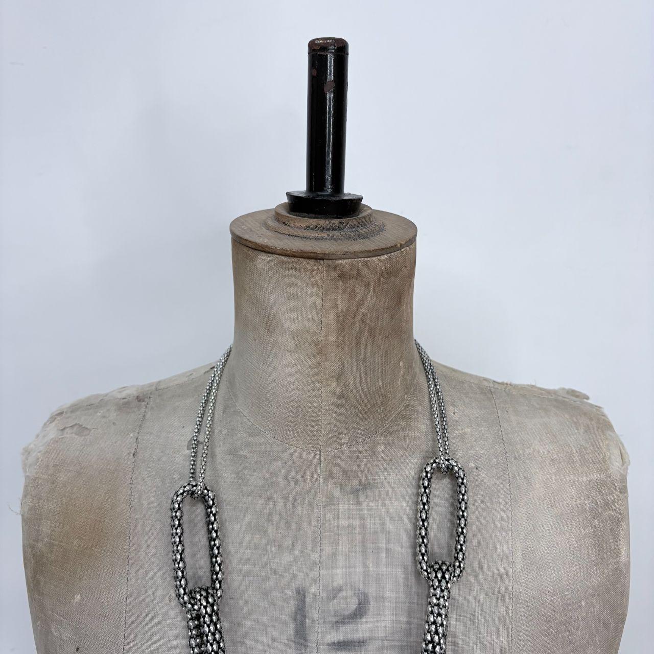 Oversized silver link chunky chain necklace