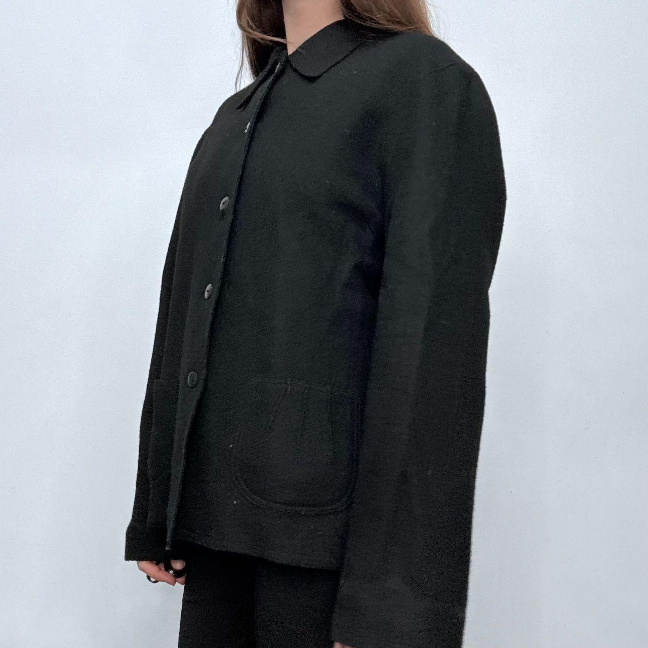 Black wool button up jacket