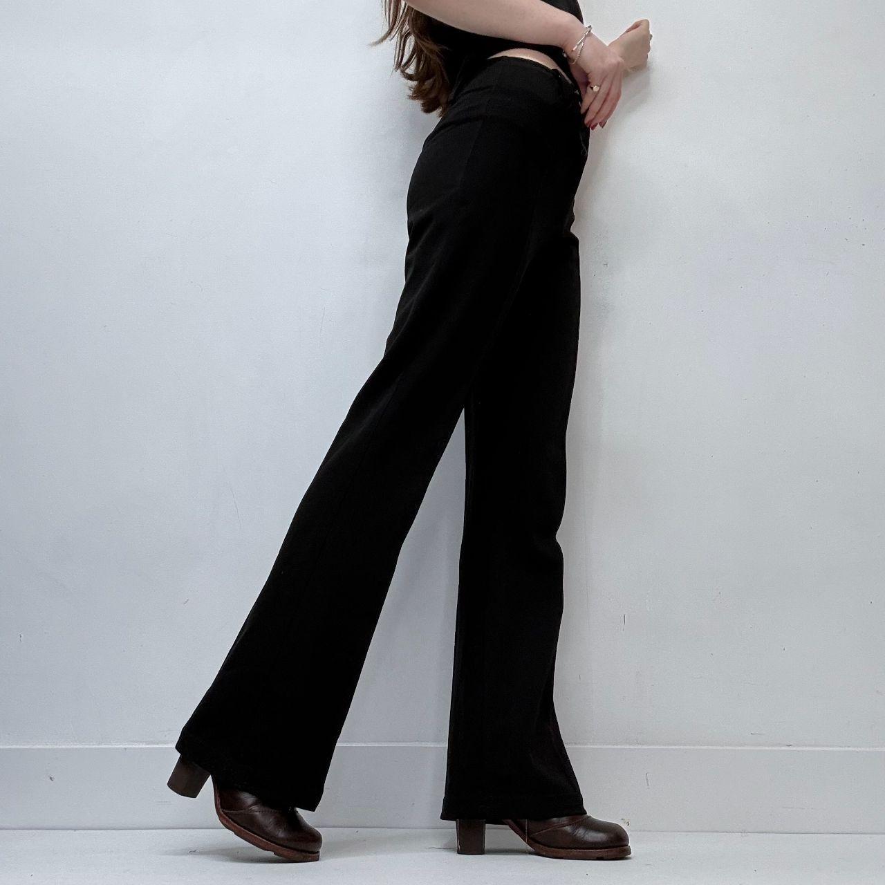 Flared black suit trousers