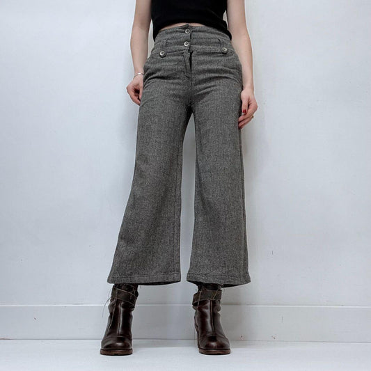 Flared cropped suit pants