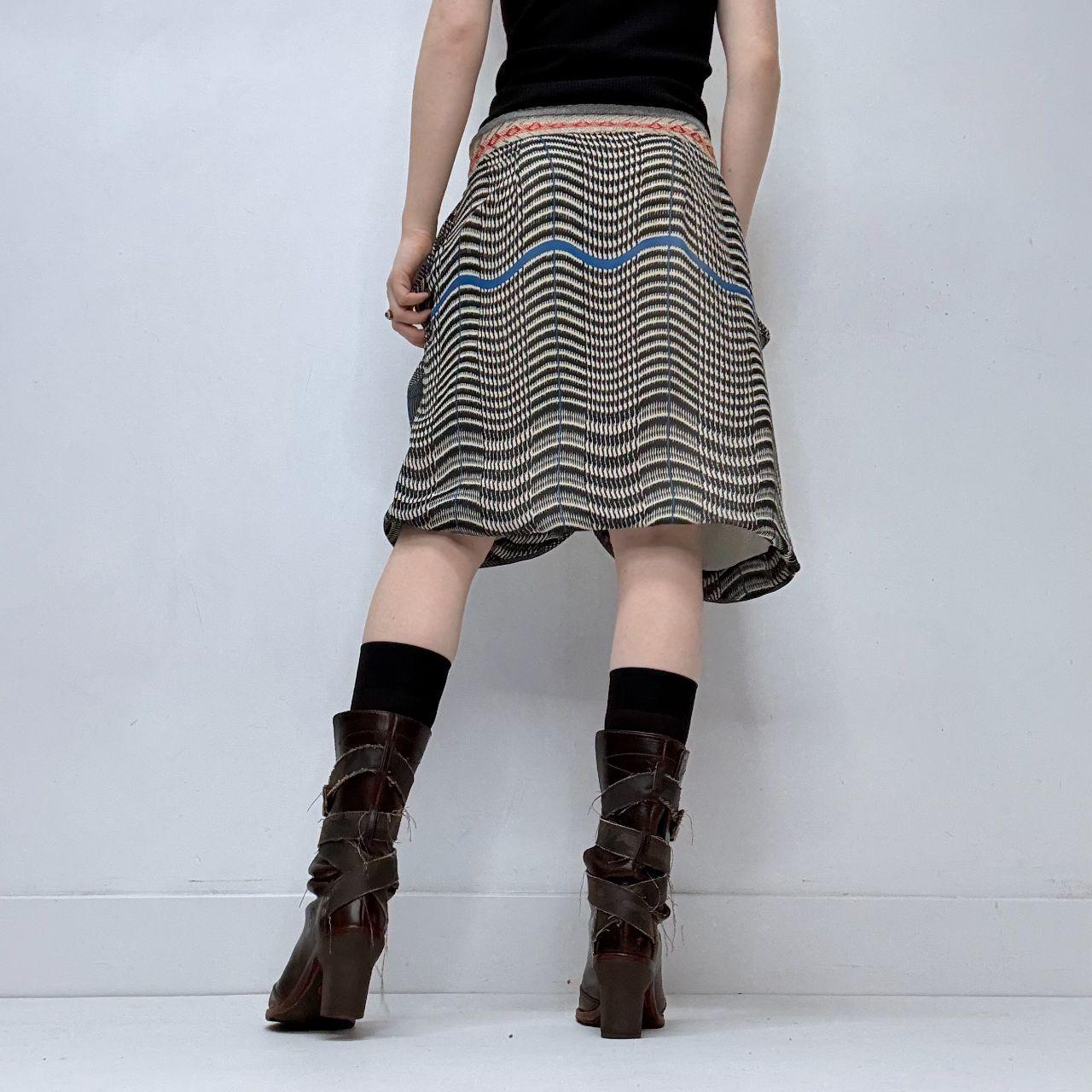 Pinstripe checked puff skirt