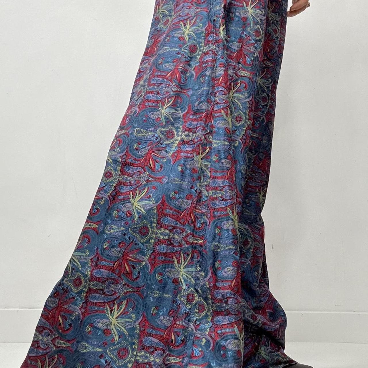 Paisley silk flare floaty trousers