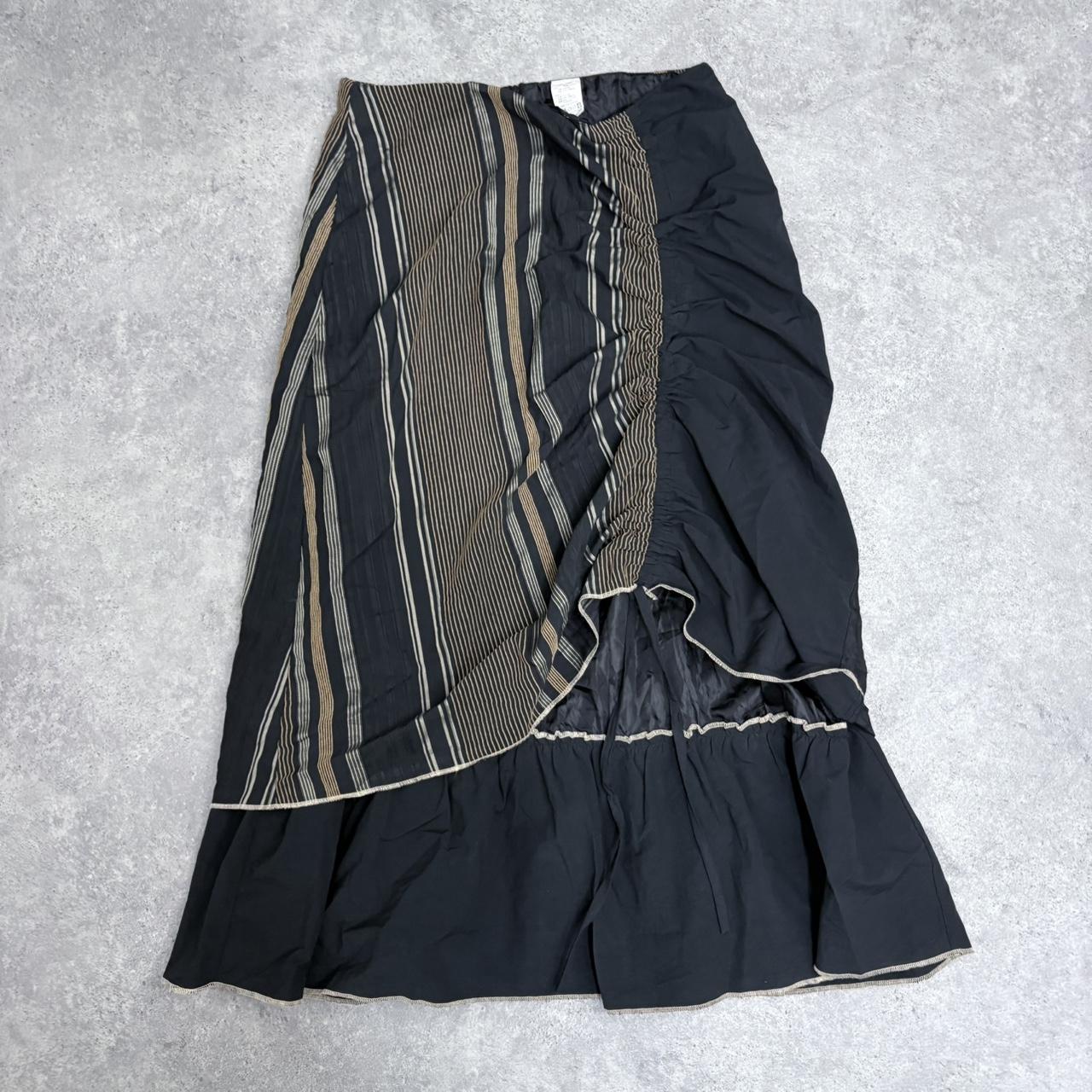 Pinstripe layered aline maxi skirt