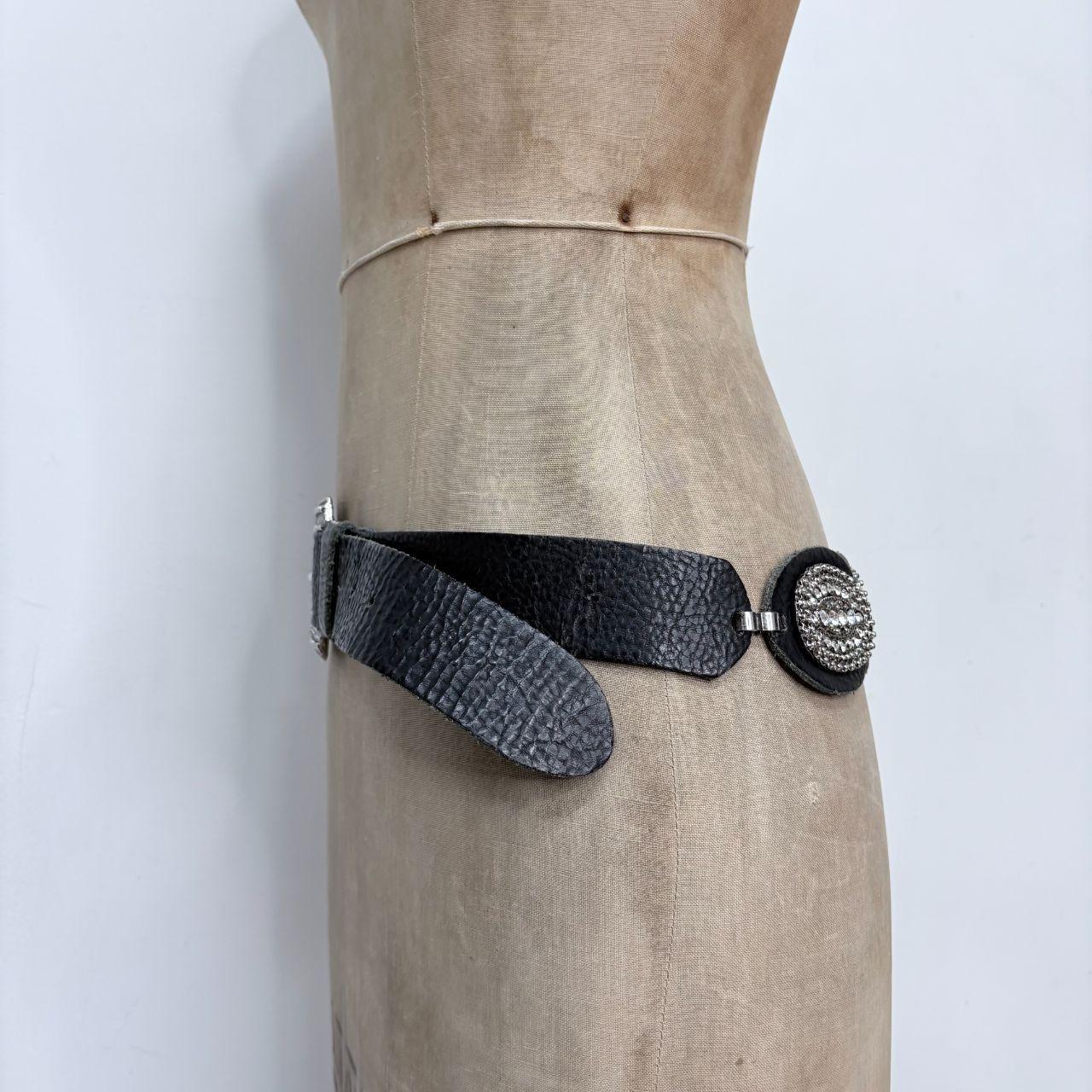 Black leather western belt