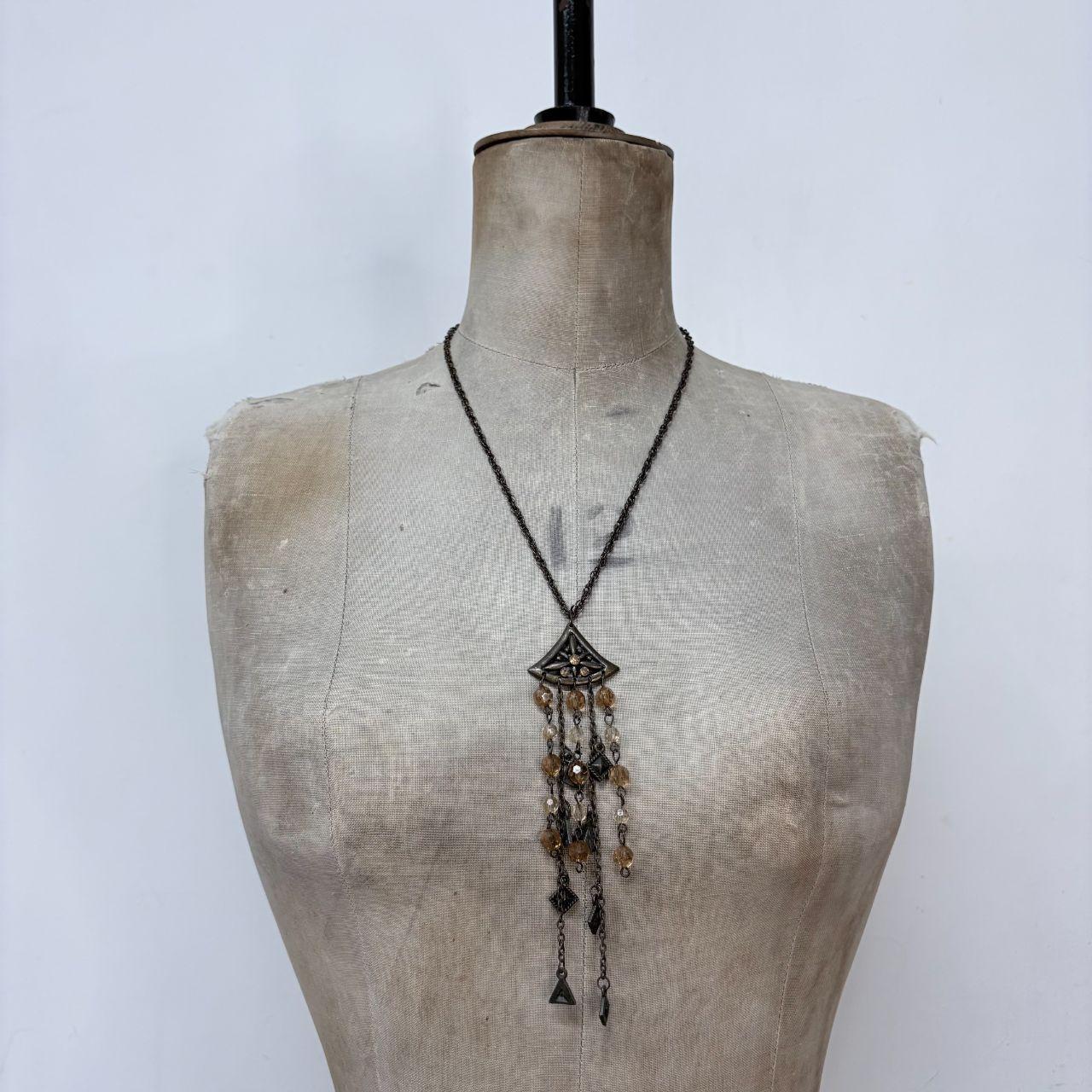 Boho hanging bead necklace