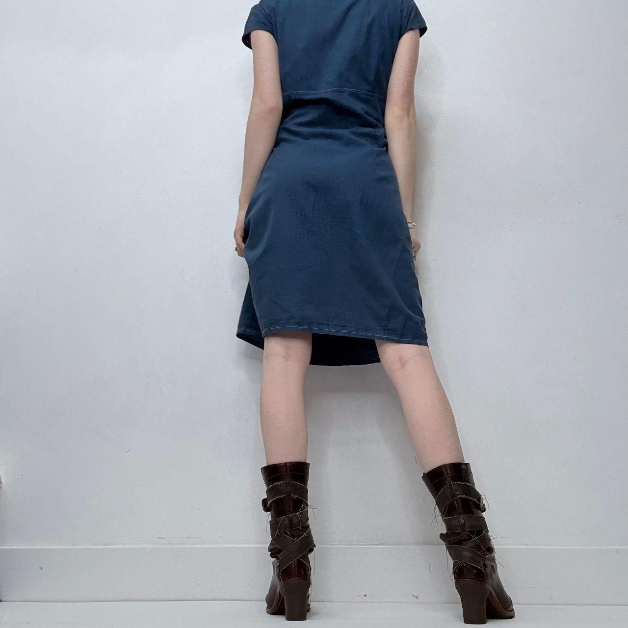 Blue checked mini dress