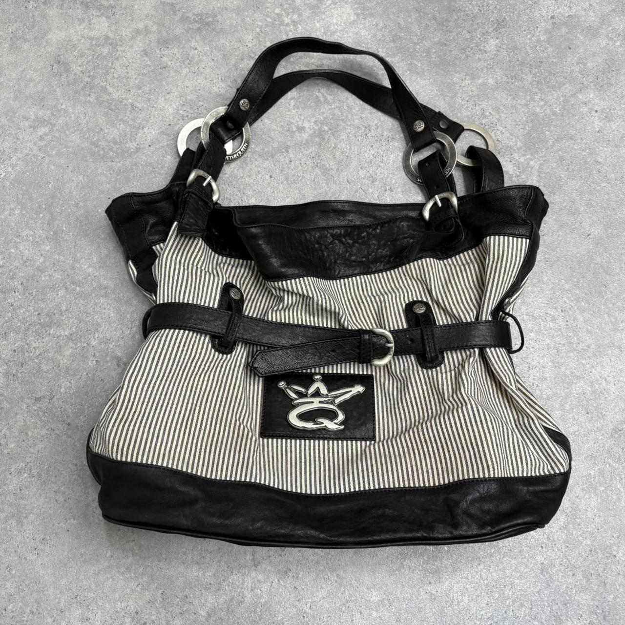 Save the queen striped bag