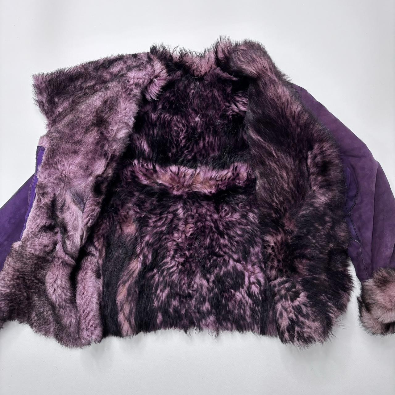 Suede embroidered fur boho jacket