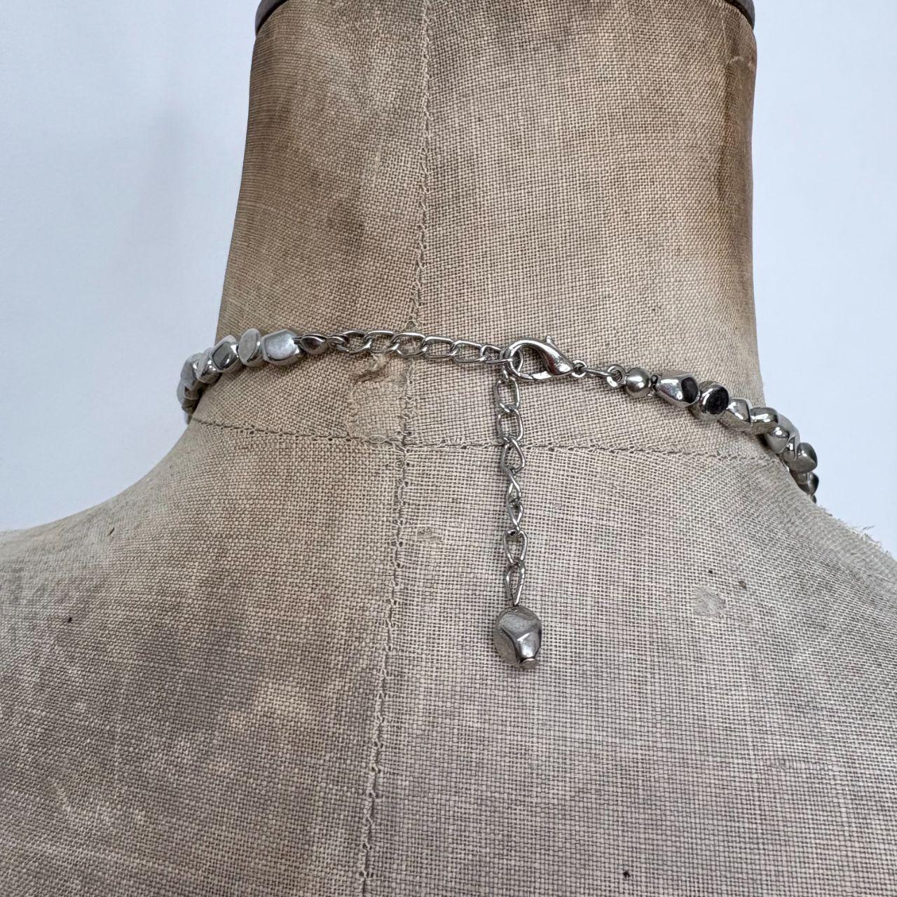 Silver hammered  necklace