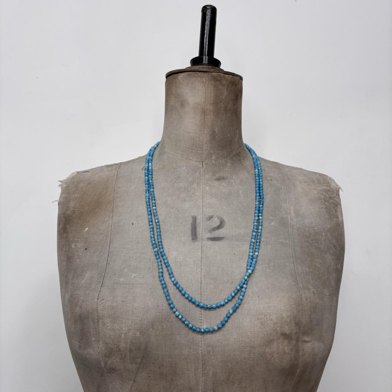 Long wrap turquoise gem necklace