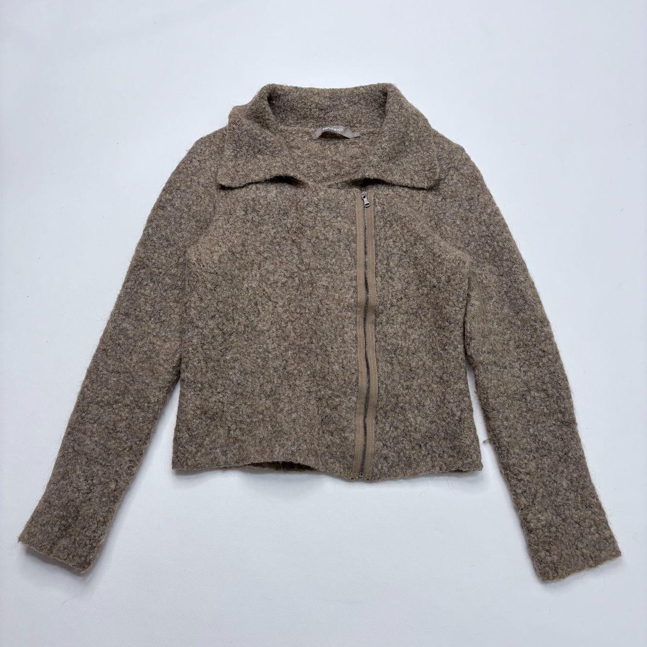 Tan wool asymmetric jacket