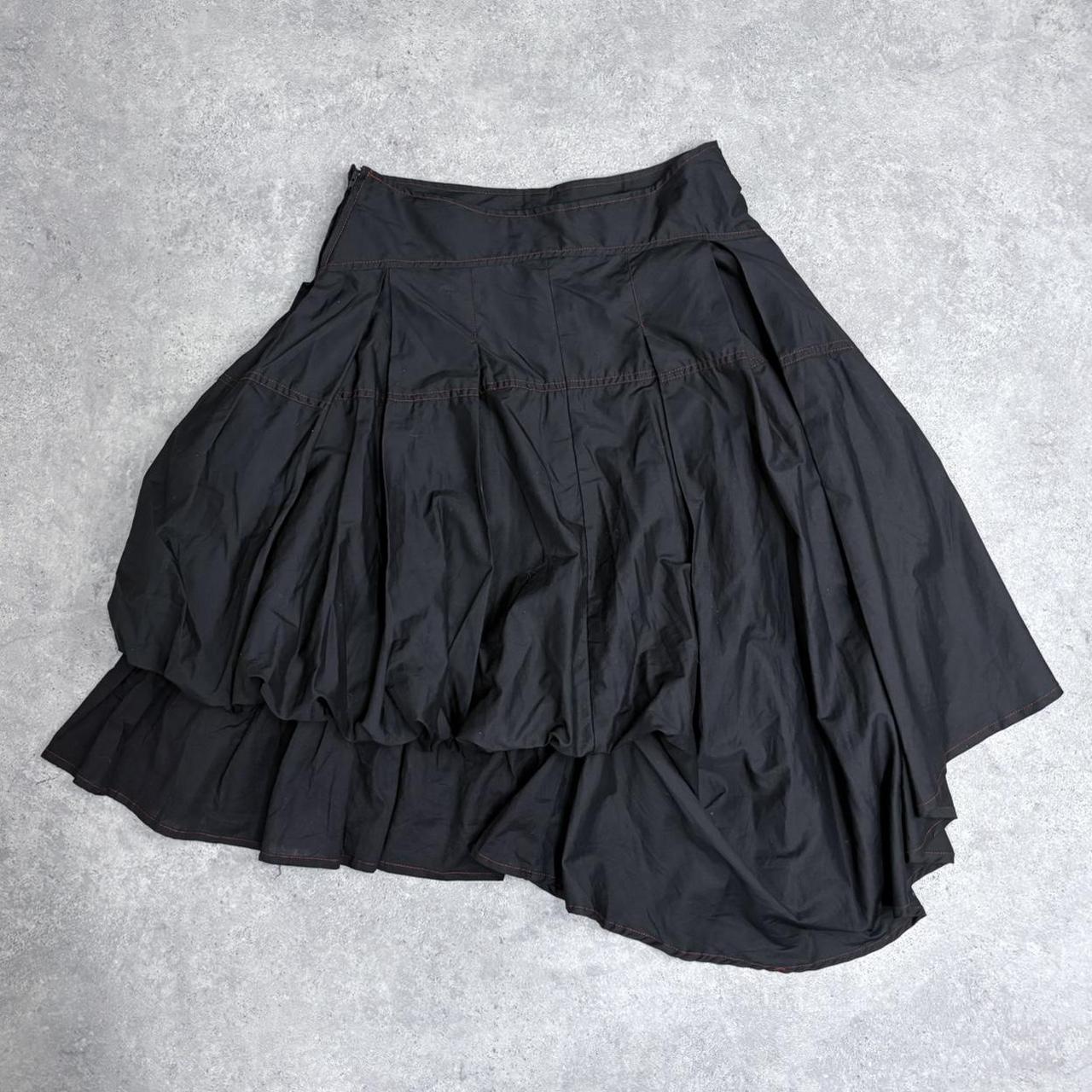 Black puff gathered grunge skirt