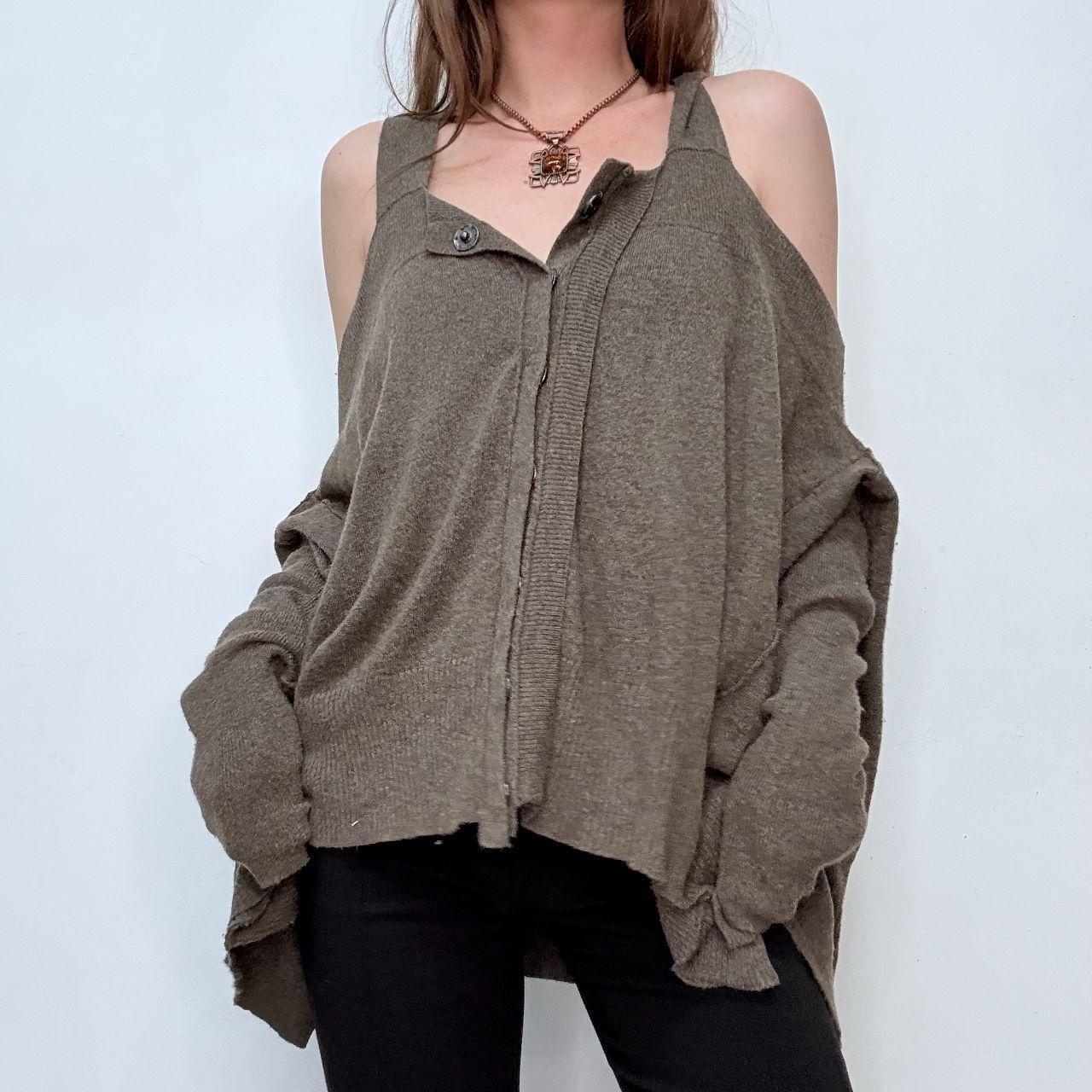 Brown cut-out slouchy allsaints jumper