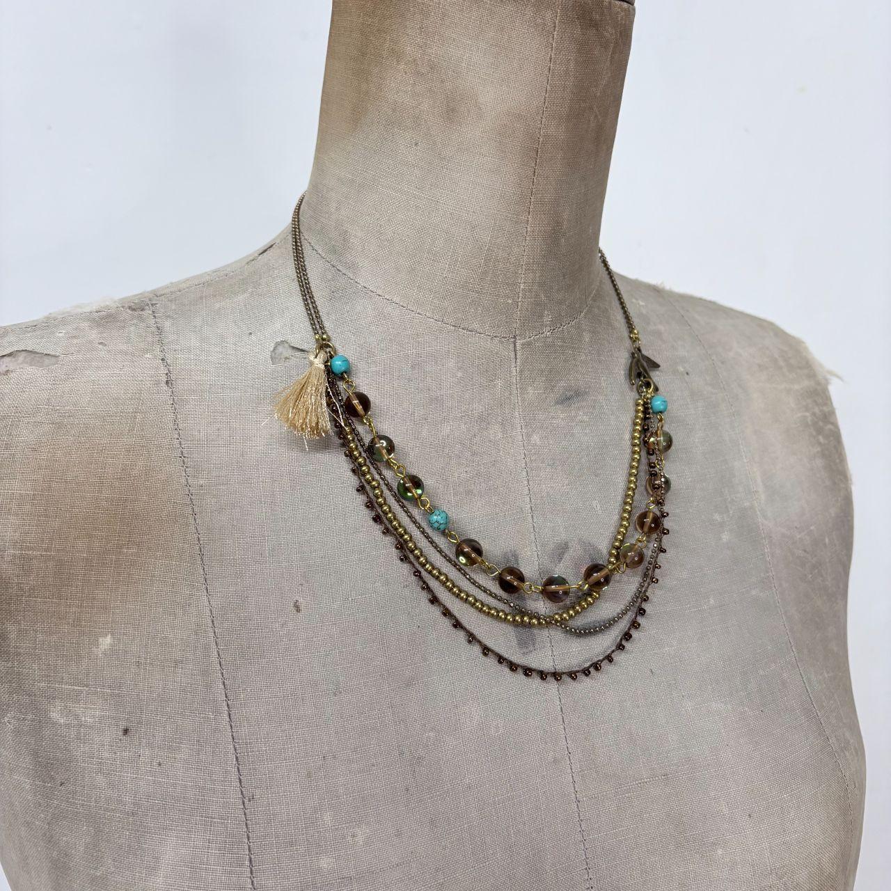 Layered chain bead necklace
