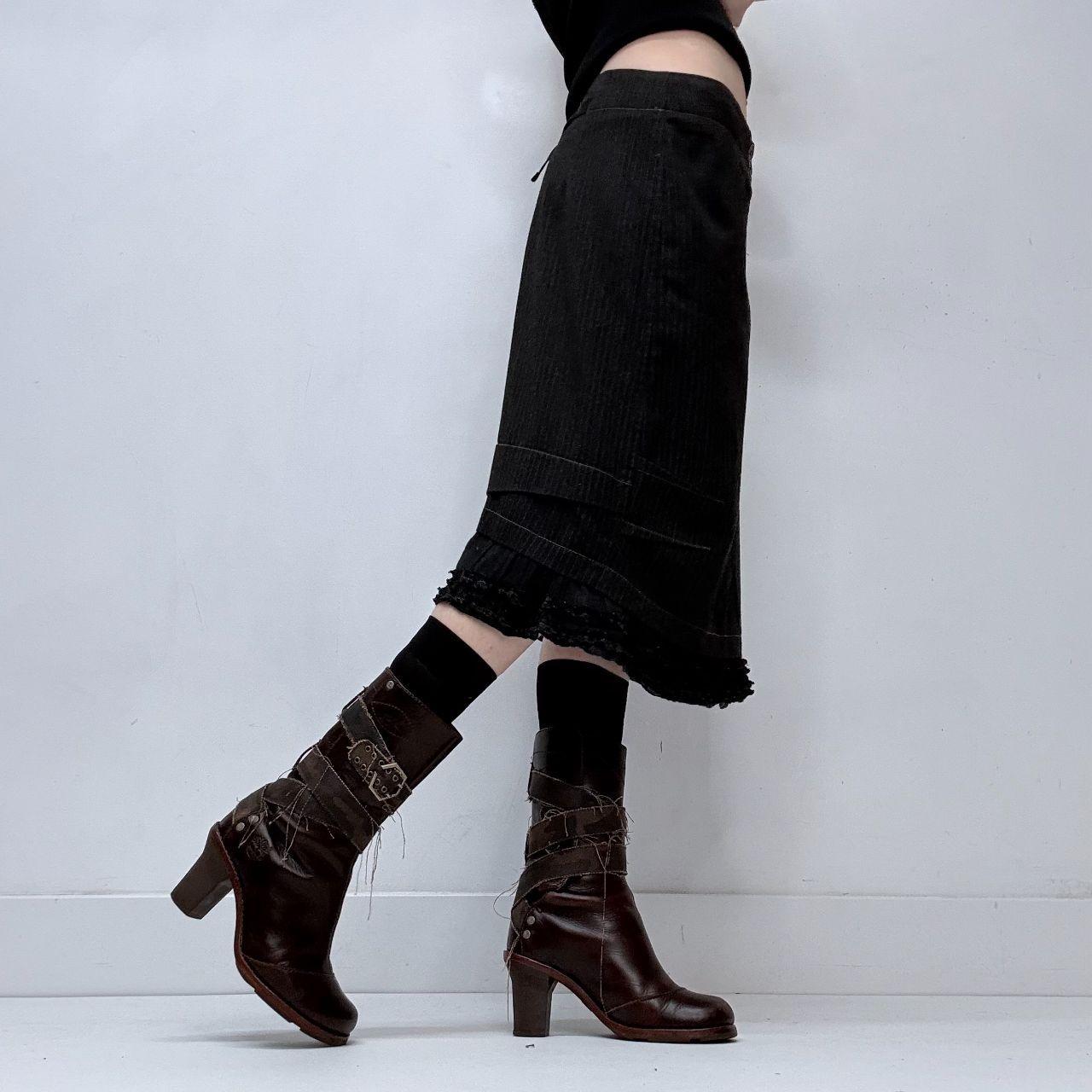 Cop Copine black pinstripe a-line skirt