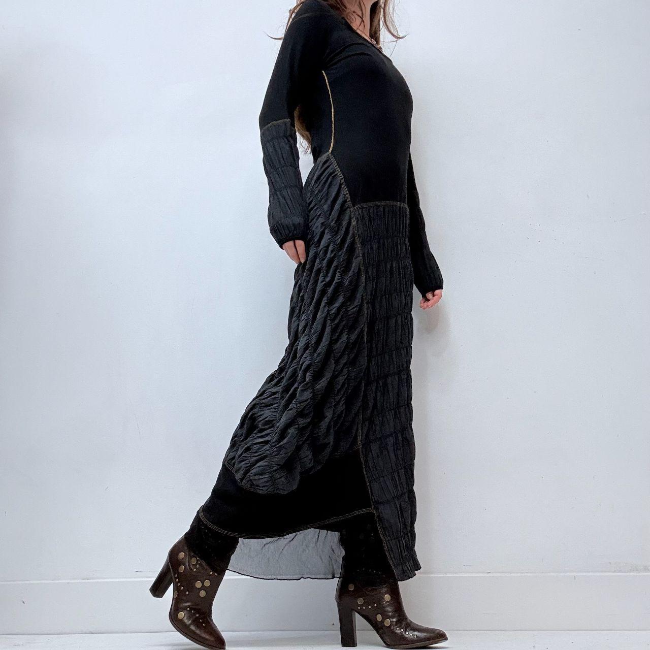 Black cop copine ruched maxi dress