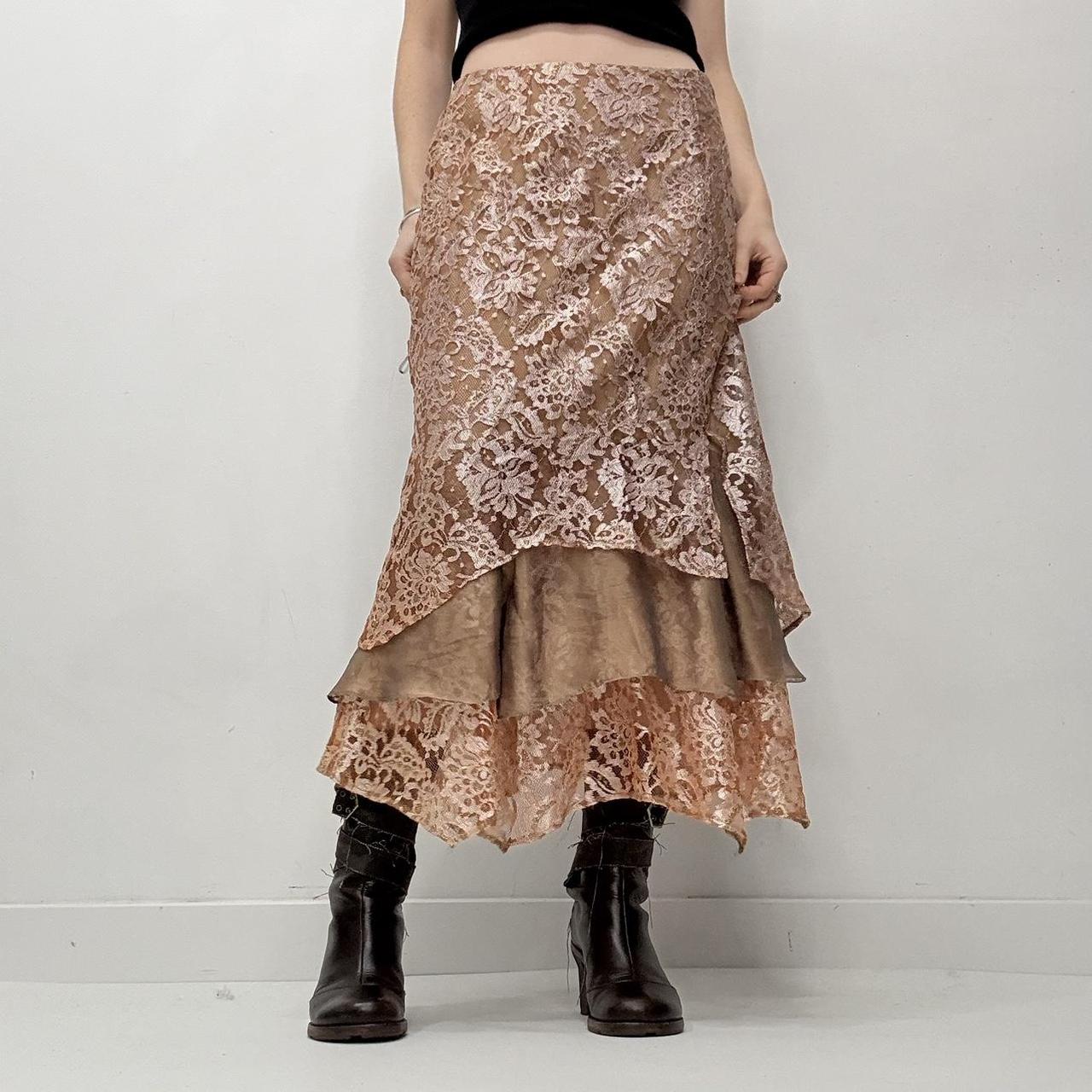 Lace layered fairy maxi skirt