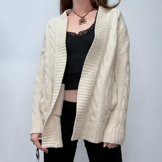 Cream chunky cable knit Ralph Lauren cardigan