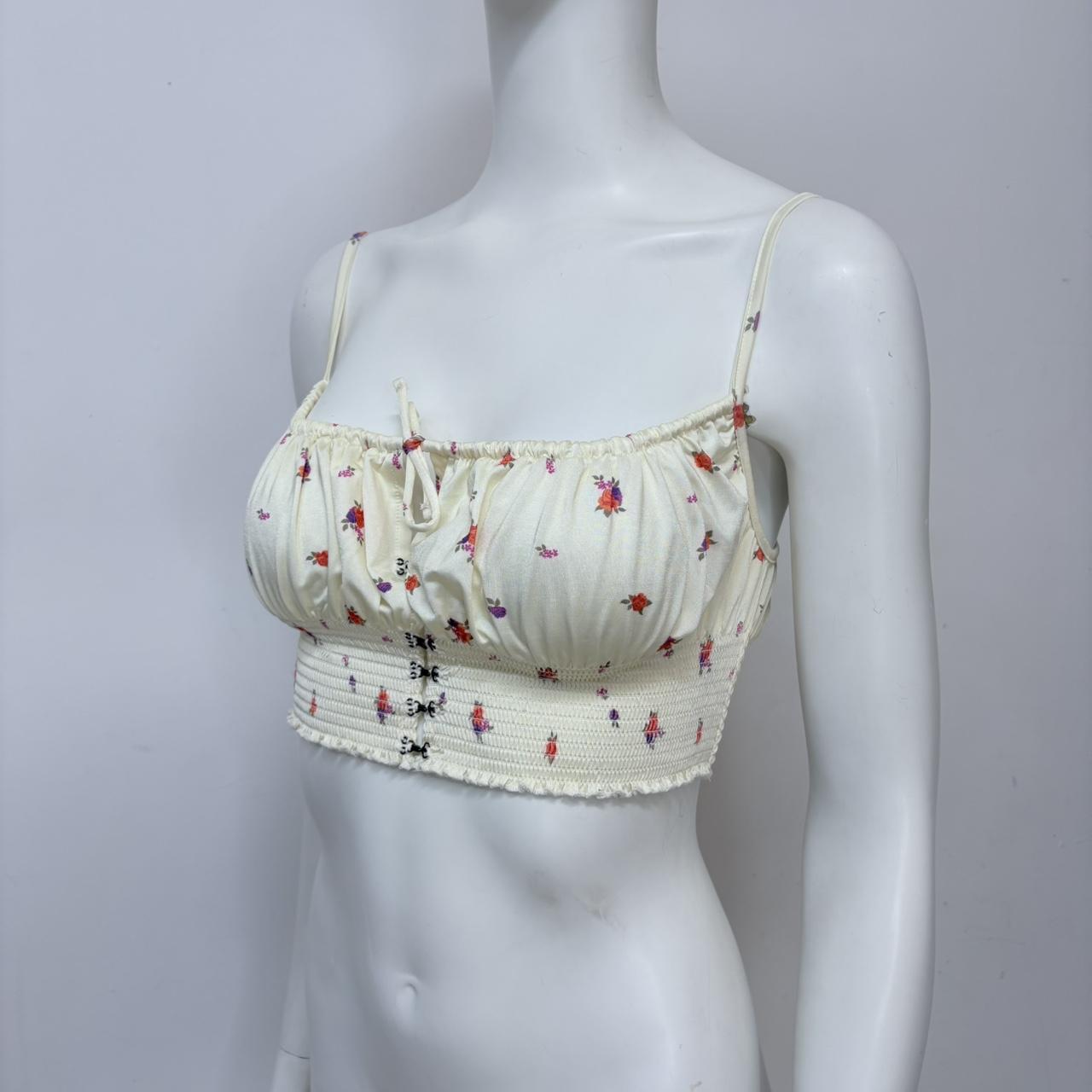 Floral satin corset top