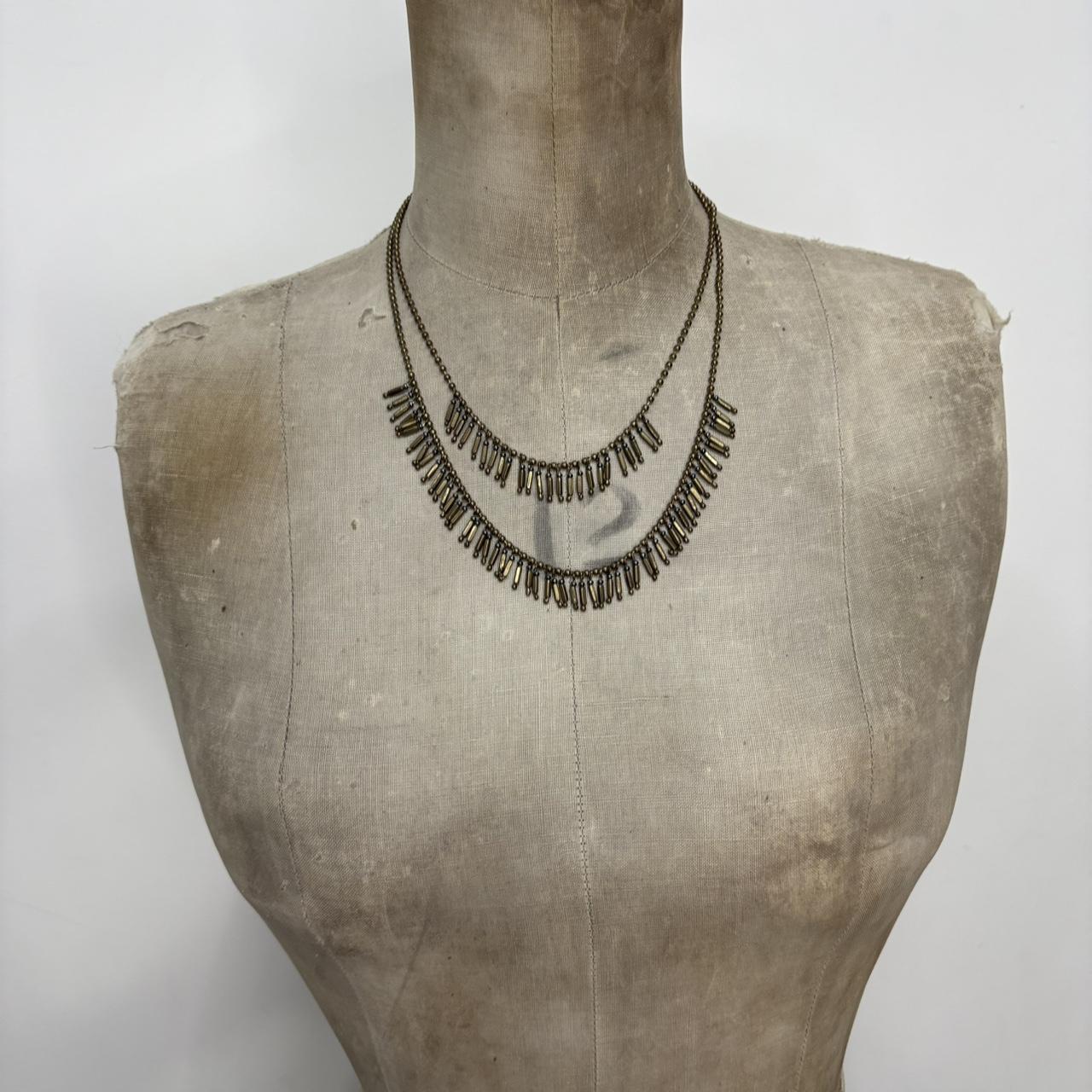 Gold layered chain boho chic necklace