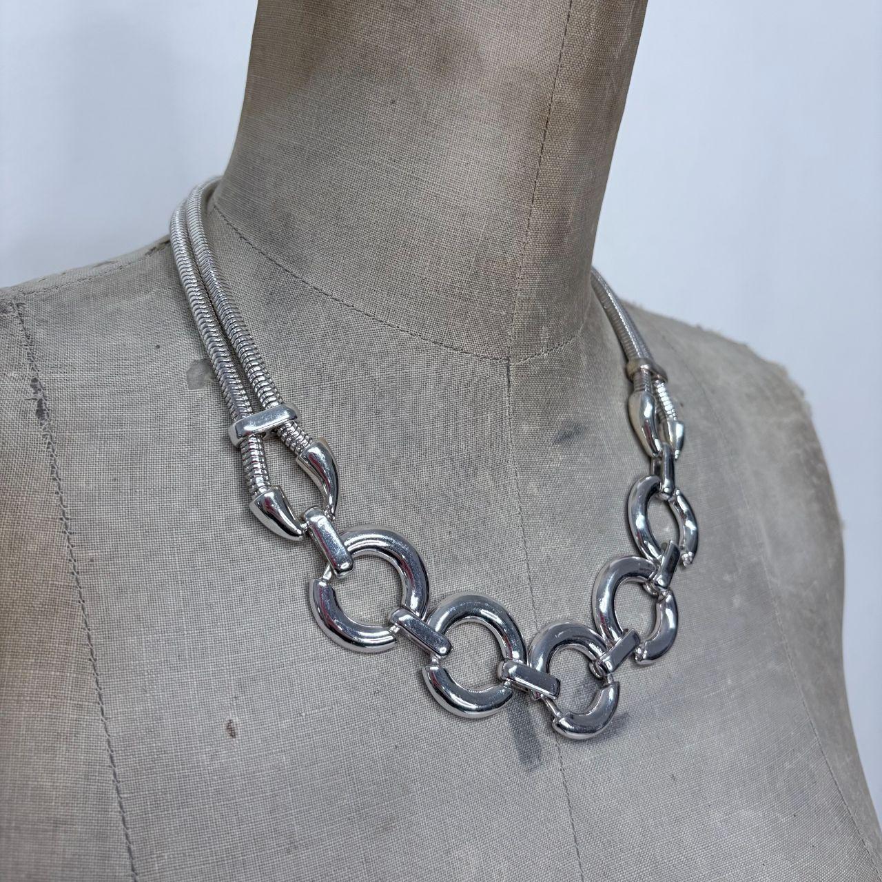 Silver chunky link oversized necklace