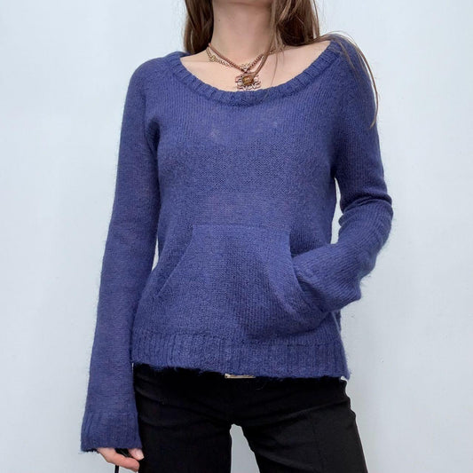 Sheer mohair knit blue jumper