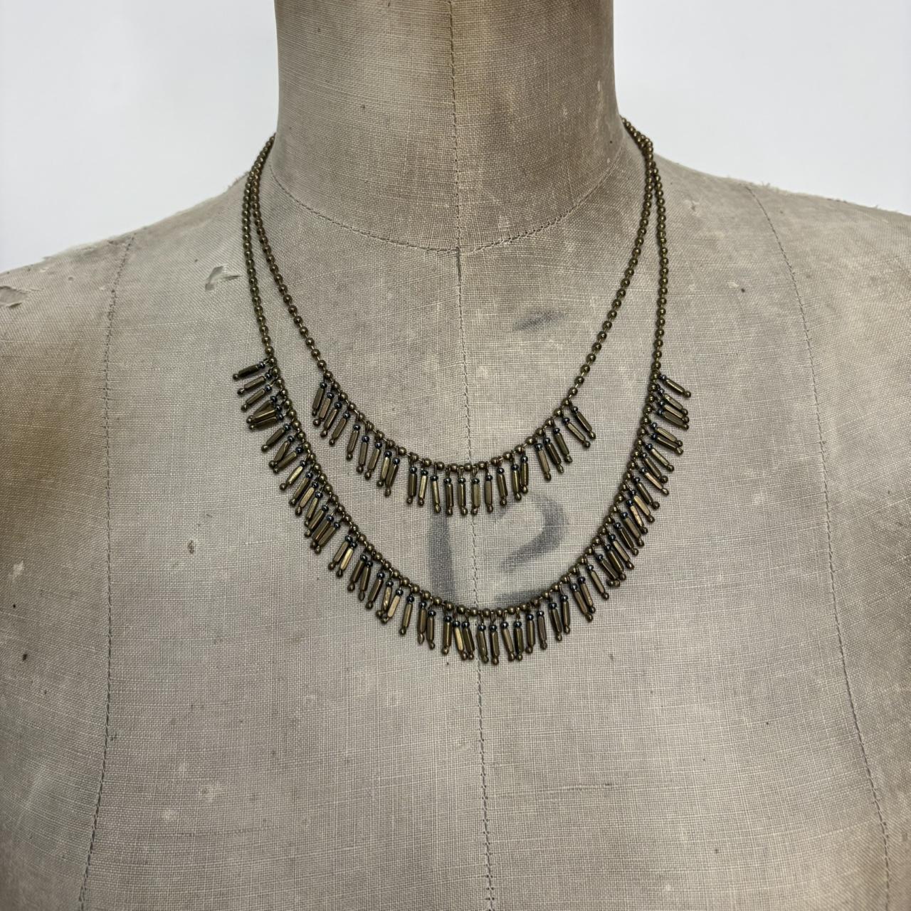 Gold layered chain boho chic necklace