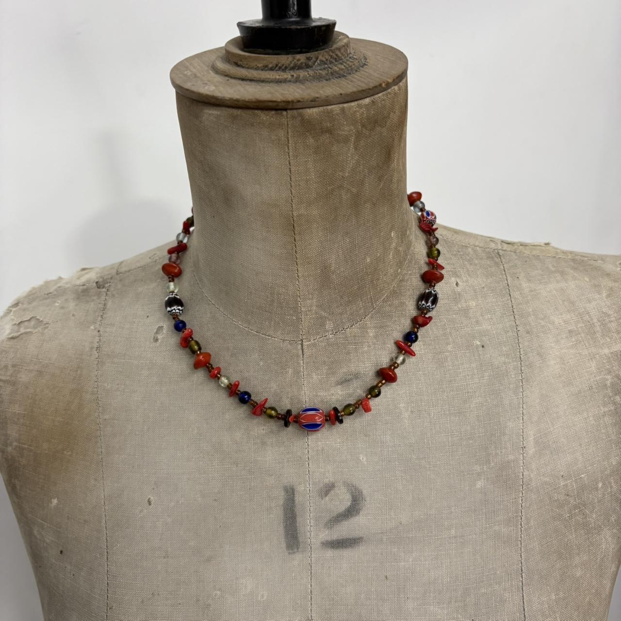 Beaded gem necklace