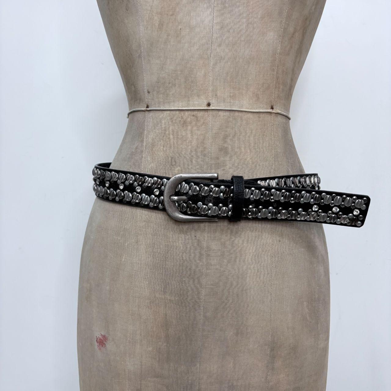 Black leather studded grunge belt
