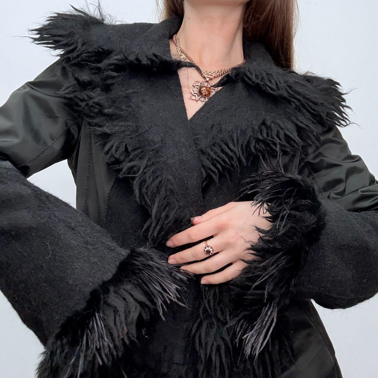 Black flared grunge jacket